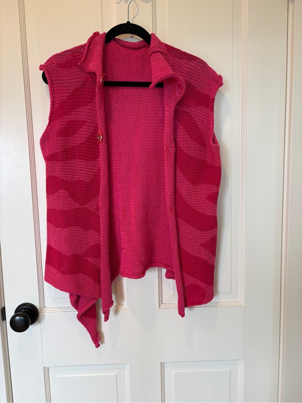 Skifo Pink Knit Assymetrical Sweater Vest